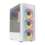 Gabinete Gamer Balam Rush Media Torre Dragonfly II Crystal GM745 ATX Panel Izq /Frente Cristal USB 30/4xFan RGB Blanco