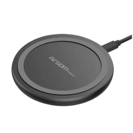 Cargador Inalámbrico Argomtech 10W Carga Rápida 90x90x10mm Micro USB Cable 12m Color Negro