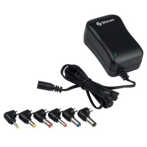 Eliminador Regulado Steren 3 A 12Vcc 1.2A Con Puntas Intercambiables Color Negro Sqcaccbi023
