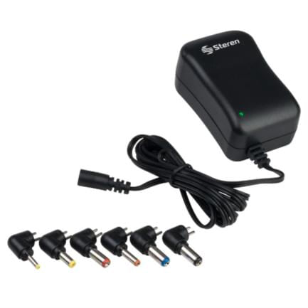 Eliminador Regulado Steren 3 a 12Vcc 12A con Puntas Intercambiables Color Negro