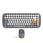 Kit Teclado y Mouse TechZone Inalámbrico Ergonómico Retro Plug-Play 85 Teclas Win/Mac Mouse Óptico USB 3 Botones 1200dpi