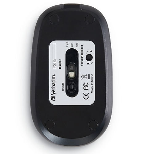 62480 - Mouse VERBATIM Inalambrico Recargable Multidispositivo USB-C a USB-A - Negro