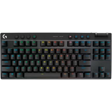Teclado Logitech Pro X TKL Inalámbrico Iluminación RGB Recargable USB-A a USB-C Color Negro