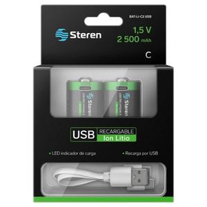 Paquete De Baterías Steren Li-Ion Recargables Usb-C 1.5Vcc 2500Mah Sqcbatab020