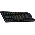Teclado Logitech Pro X TKL Inalámbrico Iluminación RGB Recargable USB-A a USB-C Color Negro