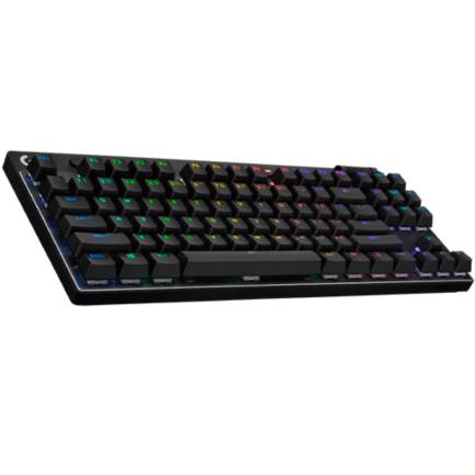Teclado Logitech Pro X TKL Inalámbrico Iluminación RGB Recargable USB-A a USB-C Color Negro