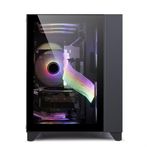 Gabinete Game Factor CSG570 mATX Fishtank Doble Cristal Templado USB 20/30 120mm Color Negro