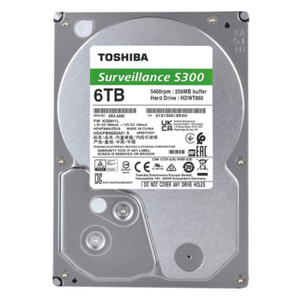 64417 - Disco Duro Toshiba S300 Surveillance 3 5" 6TB SATA 6 Gbit/s 256MB Caché para Videovigilancia