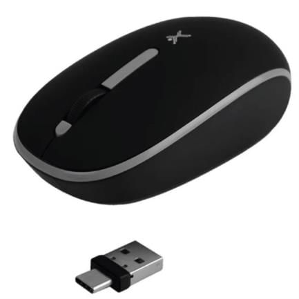 64889 - Mouse Inalámbrico Perfect Choice Whisper 2 4 GHz Conector Dual USB C/A Alcance 10m Color Negro