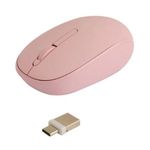 68027 - Mouse Inalámbrico Perfect Choice Whisper 2 4 GHz Conector Dual USB C/A Alcance 10m Color Rosa