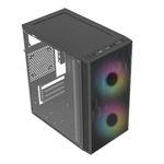 Gabinete Acteck Compacto Mini Torre Fuji GC470  Fuente ATX 500 Advanced Series Negro