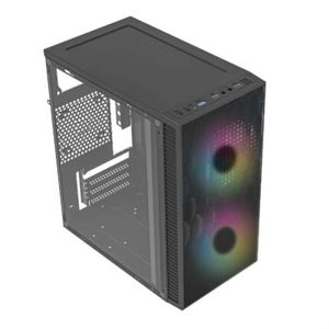 Gabinete Acteck Compacto Mini Torre Fuji Gc470  Fuente Atx 500 Advanced Series Negro Akcgabab041