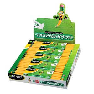 Lapiz Dixon Ticonderoga 2 Hexagonal Madera Caja C/10 Estuches C/10 Lapices C/U Dxplaeab006