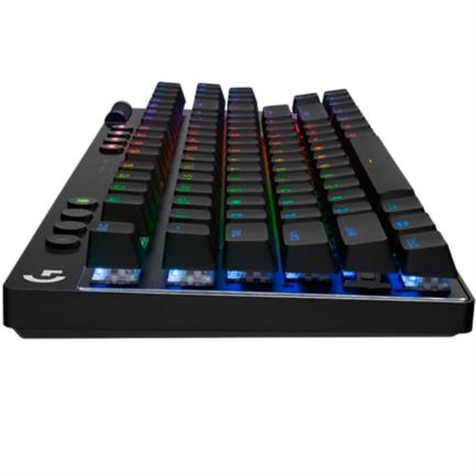 Teclado Logitech Pro X TKL Inalámbrico Iluminación RGB Recargable USB-A a USB-C Color Negro