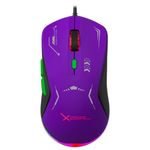 66640 - Mouse Gamer XZ-401 RGB 7 200 Dpi 6 botones Conexion USB 1 5m Morado-Verde