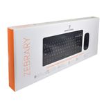 Kit Perfect Choice Teclado+Ratón 24Ghz+Bluetooth Recargable USB-C/USB-A Zebrary Negro