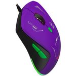 66641 - Mouse Gamer XZ-401 RGB 7 200 Dpi 6 botones Conexion USB 1 5m Morado-Verde