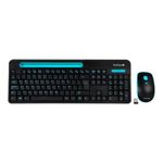 67745 - Kit Teclado y Mouse TechZone Inalámbrico 105 Teclas+Espacio Tablet/Smartphone 1600dpi 3 Botones Win/Mac Color Negro-Azul