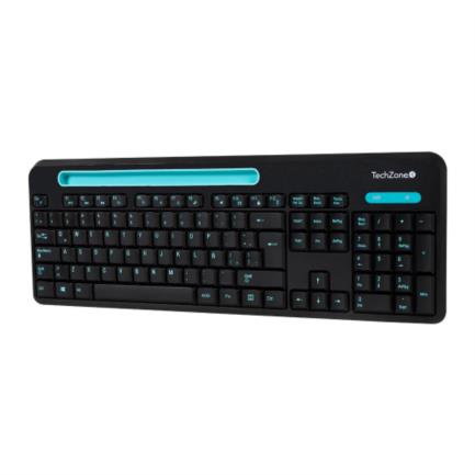 67747 - Kit Teclado y Mouse TechZone Inalámbrico 105 Teclas+Espacio Tablet/Smartphone 1600dpi 3 Botones Win/Mac Color Negro-Azul