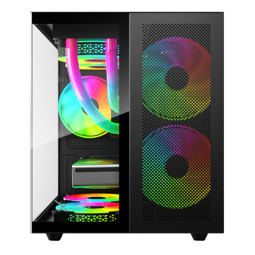 67732 - Gabinete Xzeal Cubo M-ATX/ITX Negro 3 Ventiladores ARGB