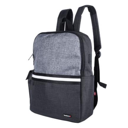 Mochila TechZone de 156" para Laptop Múltiples Compartimientos Color Negro con Gris
