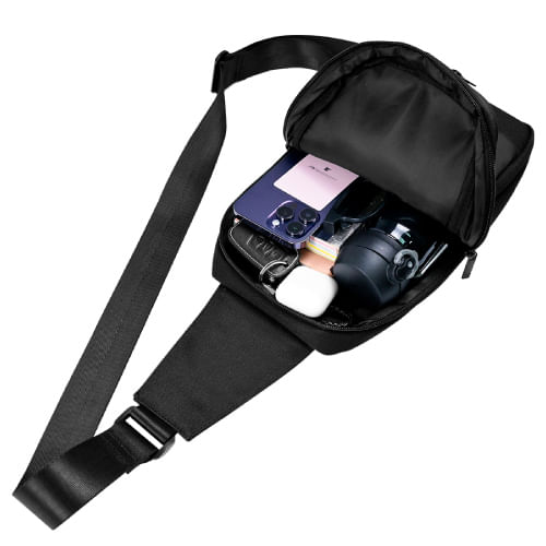 MOCHILA PECHERA CRUZADA VORAGO CB-300 POLYESTER NEGRA