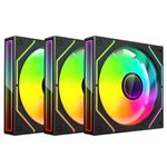 Kit Gamer 3 Ventiladores Xzeal XZ1115 ARGB 25dB 1200RPM 120mm Negro