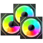 Kit Gamer 3 Ventiladores Xzeal XZ1115 ARGB 25dB 1200RPM 120mm Negro