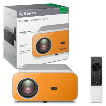 PROYECTOR MULTIMEDIA STEREN FULL HD 300 LM WIFI