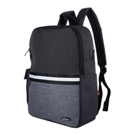 68806 - BACKPACK TECH ZONE GLAD NEGRO PORTALAPTOP 15 6 PULGADAS CONECTOR USB EXTERNO CIERRES METALICOS AUTORREPARABLES