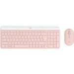 Teclado y Mouse Logitech MK470 Inalámbrico Nano Receptor USB Color Rosa