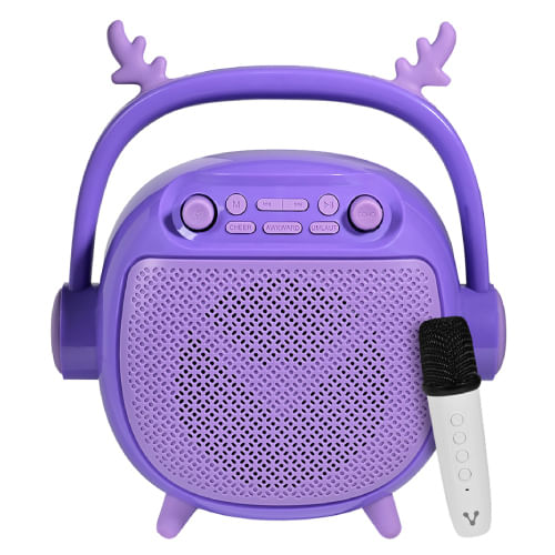 BOCINA VORAGO BSP-205 BLUETOOTH MSD / USB / 35MM MICROFONO CON MODOS DE VOZ COLOR PURPURA