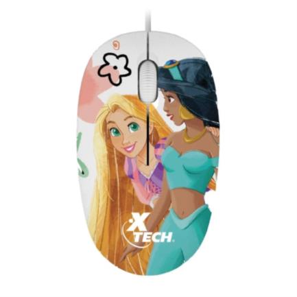 69341 - Mouse Alámbrico XTech  XTM-D406PS Ambidiestro Princesas Disney 3 Botones 1 Velocidad