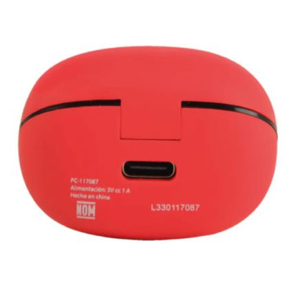 Audífonos Inalámbricos Perfect Choice TWS Mini Tiny Beats con Indicador de Carga Color Rojo