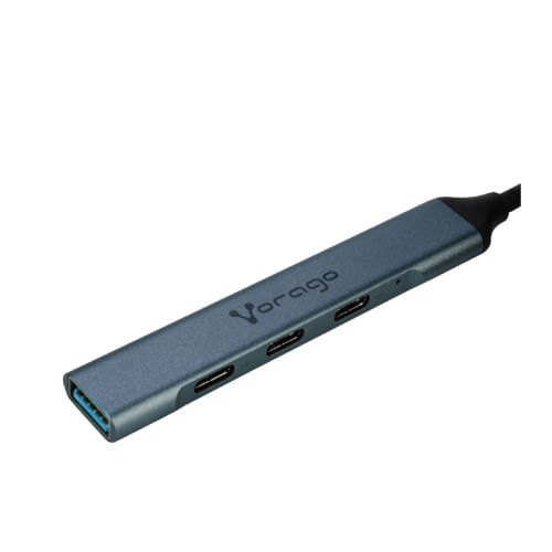 CONCENTRADOR HUB VORAGO HU-205 SLIM 3 TIPO C + 1 USB 30 ADAPTADOR C Y USB