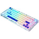 TECLADO GASKET GAME FACTOR MECANICO KBG800 PERSONALIZABLE 75% PANTALLA LCD BLUETHOOT 24G Y ALAMBRICO TRANSPARENTE TECLAS PUDDING