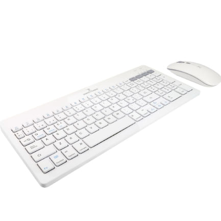 Kit Perfect Choice Teclado+Ratón 24Ghz+Bluetooth Recargable USB-C/USB-A Zebrary Blanco
