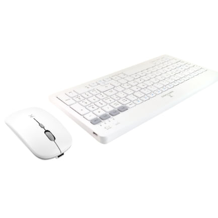 Kit Perfect Choice Teclado+Ratón 24Ghz+Bluetooth Recargable USB-C/USB-A Zebrary Blanco