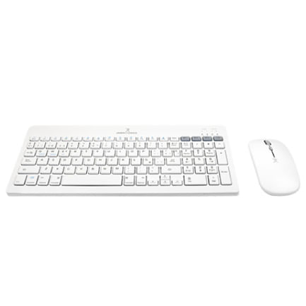 Kit Perfect Choice Teclado+Ratón 24Ghz+Bluetooth Recargable USB-C/USB-A Zebrary Blanco