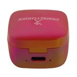 Audífonos Inalámbricos Perfect Choice TWS Brillantes Alcance de 10m Bluetooth Rojo