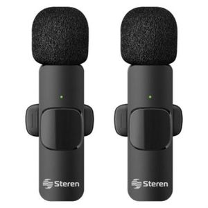 Micrófonos Inalámbricos Steren Filtro Anti Ruido Batería Recargable Usb/Usb C/Lightning Sqcmirab012