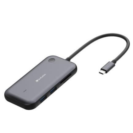 63869 - Adaptador Verbatim Inalámbrico USB-C con Lector de Tarjetas QCast Mirror WDA-01