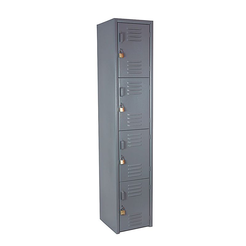 LOCKER 4 PTAS GRIS S/CHAPA C/PORTA CANDADO