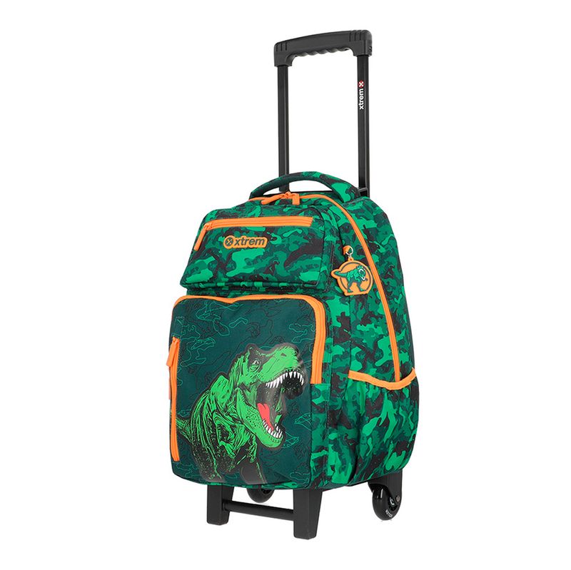 MOCHILA CON RUEDAS XTREME SET DE 3 PIEZAS GREEN DINO