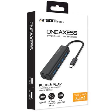 Mini Hub Argomtech de 4 Puertos USB 30 Tipo-C