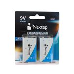 Pilas Nextep 9V Alcalinas Cuadrada 6LR61 c/2 Piezas