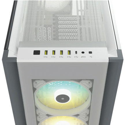 Gabinete Corsair ICUE 7000X RGB Full Torre EATX ATX mATX ITX Cristal Templado Blanco 4xFan RGB Sin Fuente