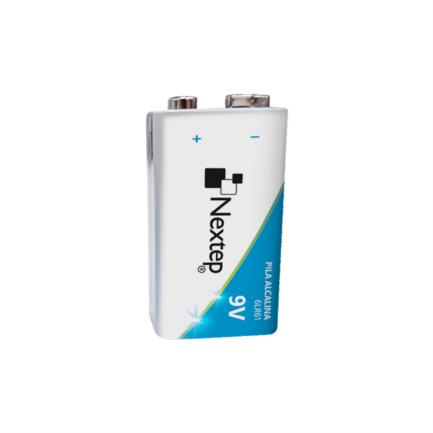 Pilas Nextep 9V Alcalinas Cuadrada 6LR61 c/2 Piezas