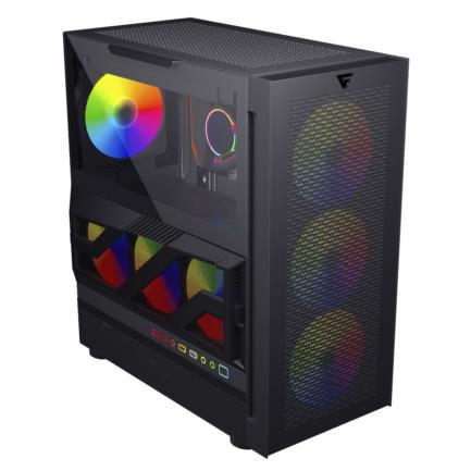 Gabinete Game Factor CSG800 ATX Vidrio Templado Interacción Lateral con RGB USB 20/30 Color Negro