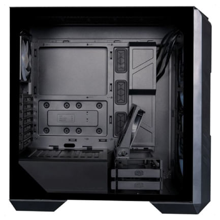 Gabinete Gamer Cooler Master MasterBox HAF 500 Media Torre ITX mATX ATX 4xFan RGB Cristal Templado Negro